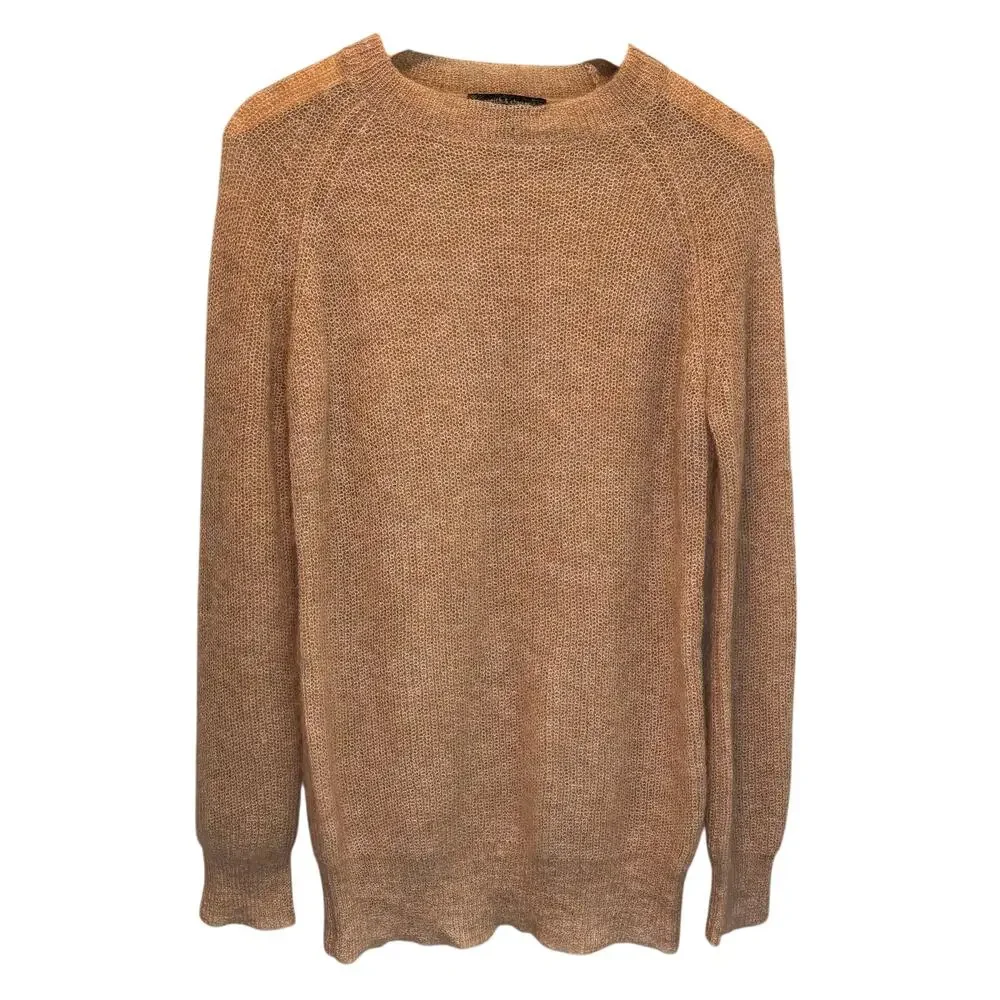 Judith & Charles Bacio Brown Super Kid Mohair Long Length Sweater - size Medium